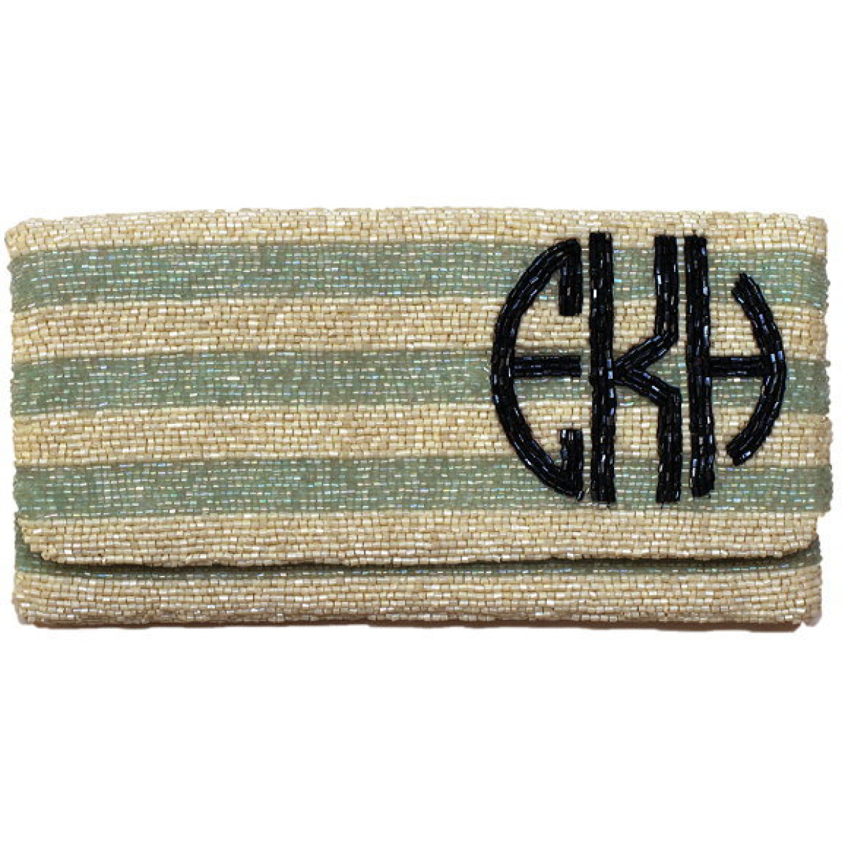 Horizontal Stripe Monogram Clutch