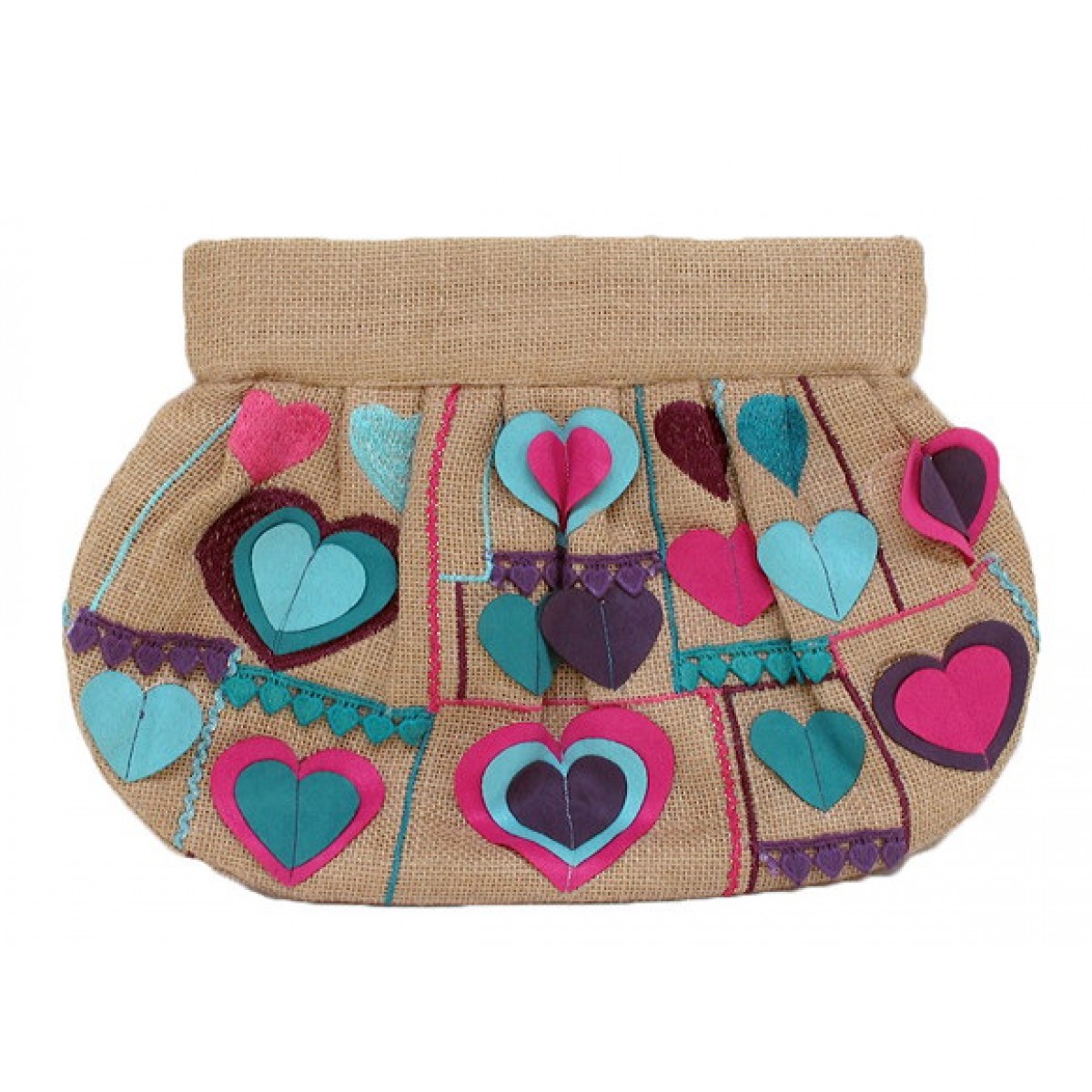 jute Embroidered Clutch