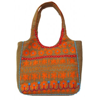 Jute Embroidered Tote