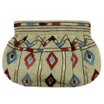 Jute Ikat Embroidered Clutch