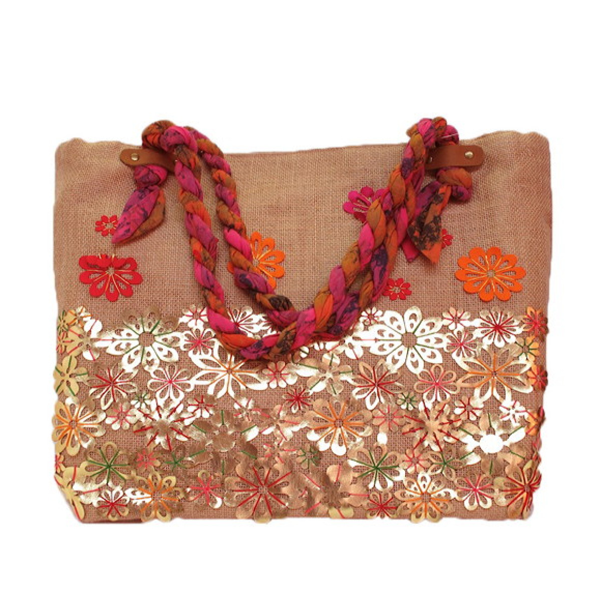 Jute Laser Cut Out Floral Work