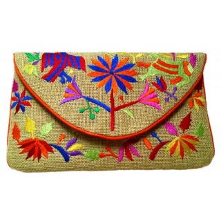 Jute Tribal Embroidery Clutch