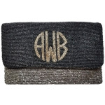 Large Double Color Circle Monogram Clutch