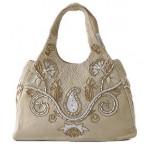 Large Tote Mother of Pearl Paisley Beading