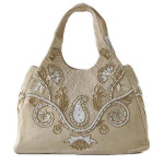 Large Tote Mother of Pearl Paisley Beading