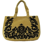 Large Velvet Embroidered Tote