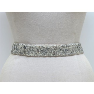Narrow Mixed Bead & Scattered Crystal Belt