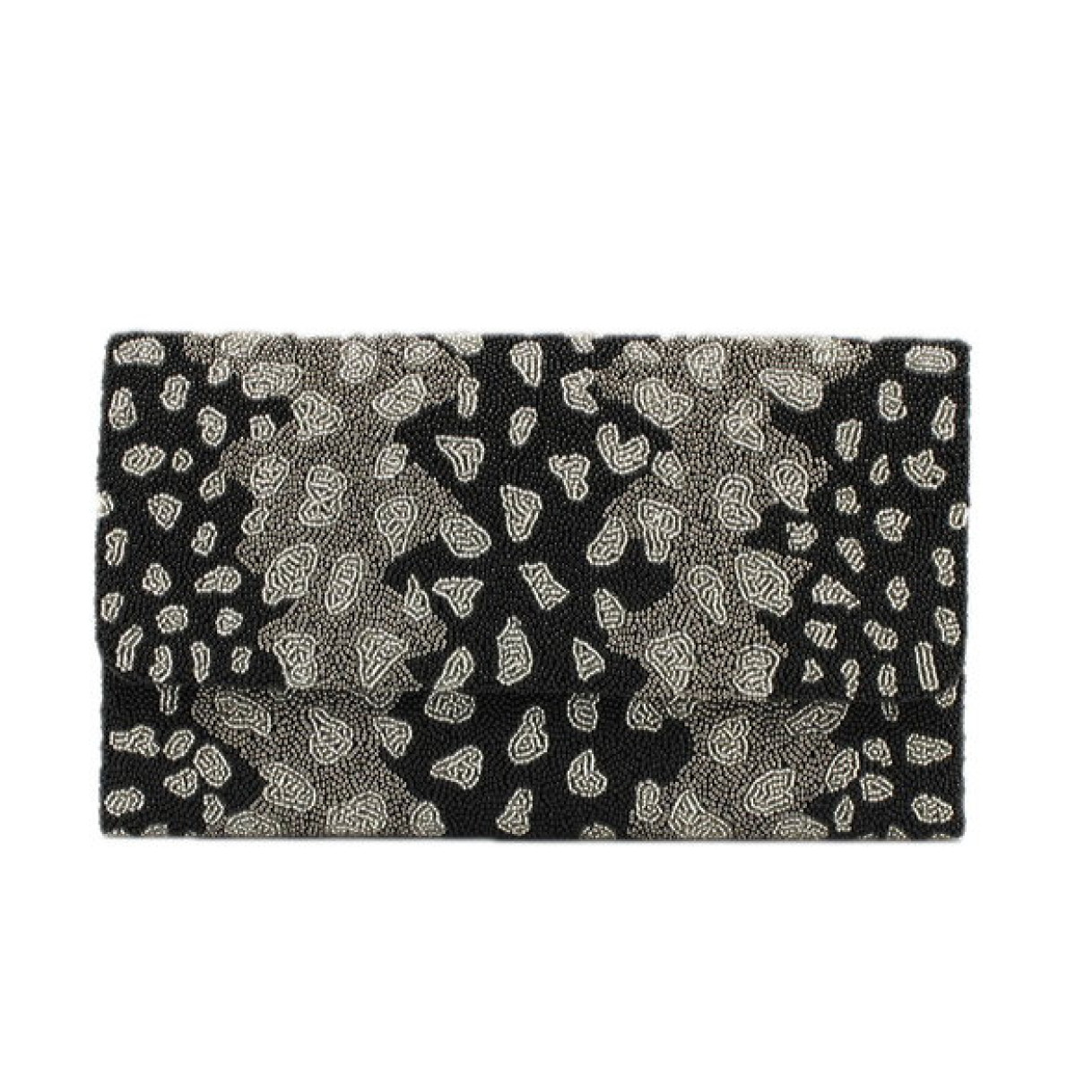 Oversize Beaded Clutch Cheetah Print