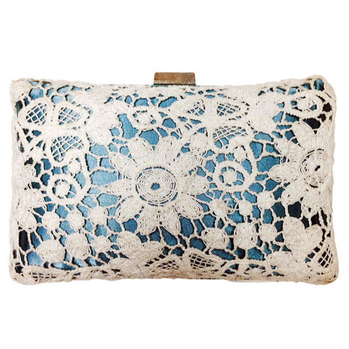 Polyester and Lace Clutch