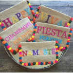 Pompom Wristlet With Word