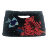 Beaded Sea Print Fold Over Clutch