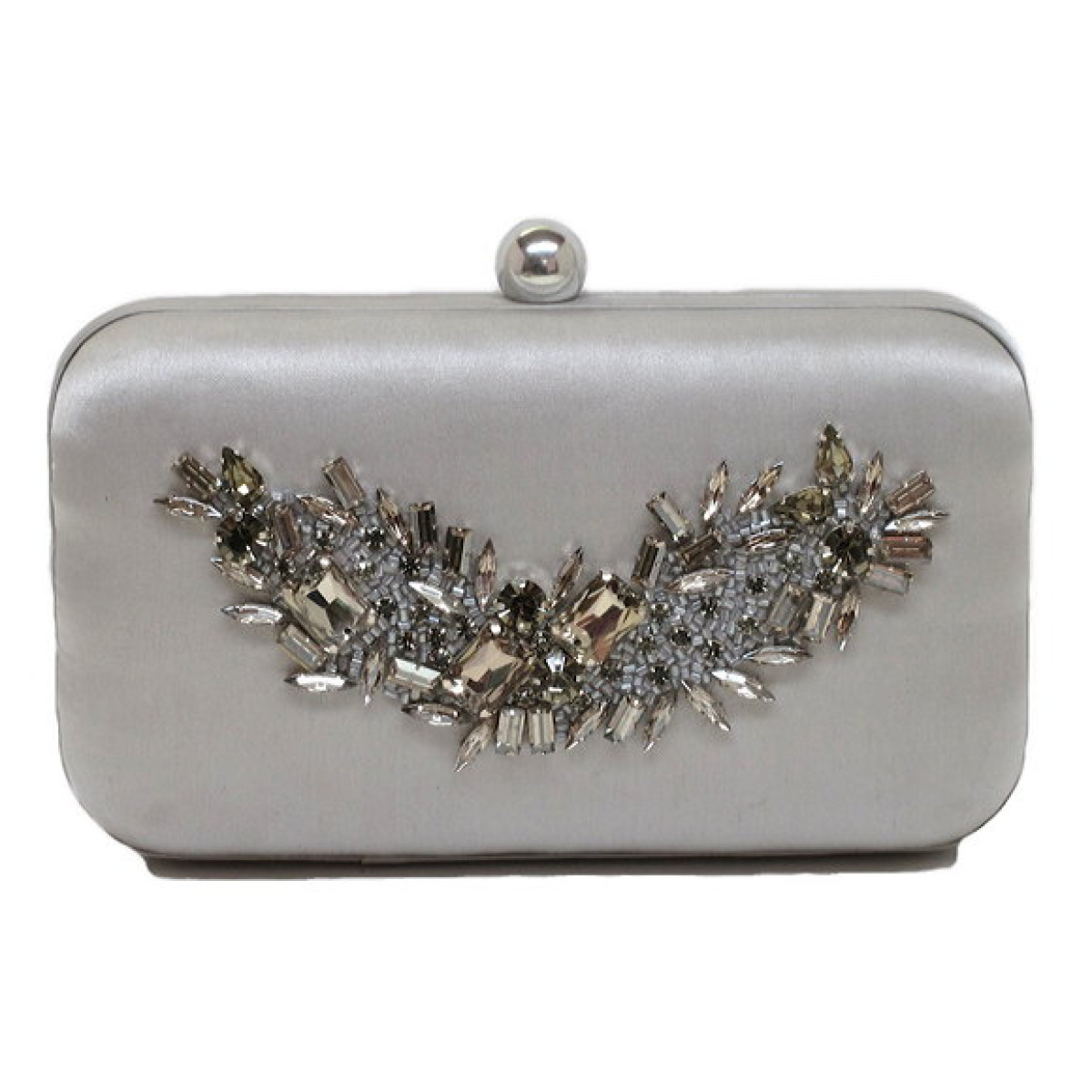 Satin Box Bag with Crystal Embellishment