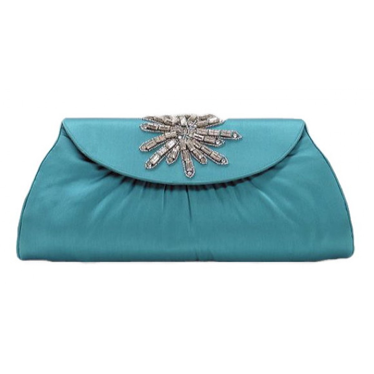 Satin Clutch with Crystal Snowflake Motif