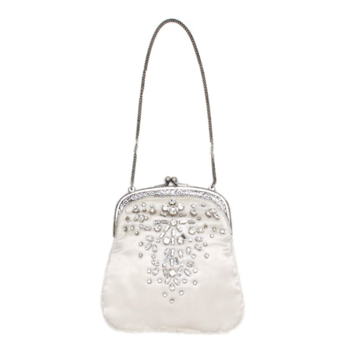 Satin purse with rhinestones