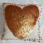 Sequin Heart Canvas Pillow
