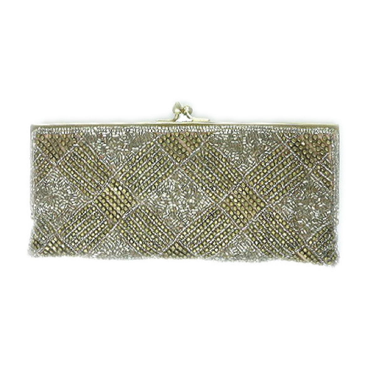 Slim Frame Clutch Basket Weave