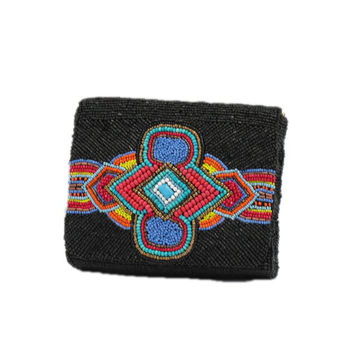 Soft Beaded Box Bag Tribal Print