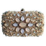 Stone Flowers Box Clutch