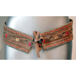 Suede Flower Embroidery Belt