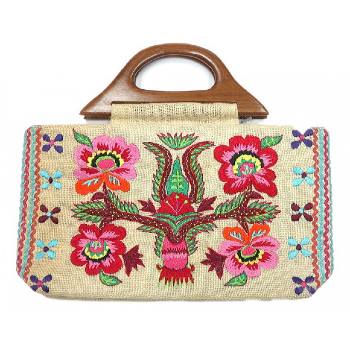 Tote with Floral Embroidered