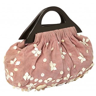Ultra Suede Bag with Mother of Pearl Embellishments