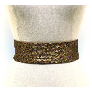 Wide Bead Embellished Waist Belt