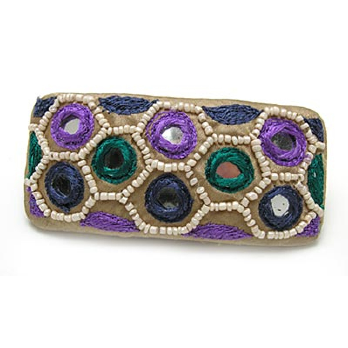 Wide Beaded Barrette