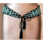 Wide Suede Navajo Beaded Belt