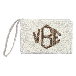 Wrist Cosmetic Pouch with Gusset with Diamond Monogram