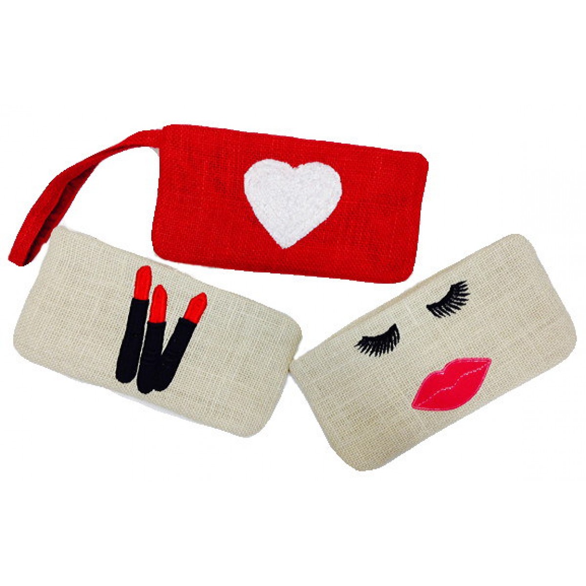 Wristlet With Heart, Lips or Lipsticks