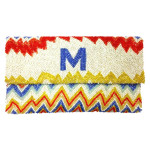Zig Zag Pattern Beaded Alphabet Envelope Clutch